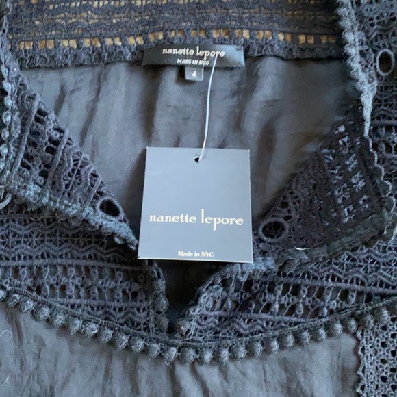 nanette lepore black Flutter Sleeve top. Size 4 style number 247-1032 - Picture 2 of 5